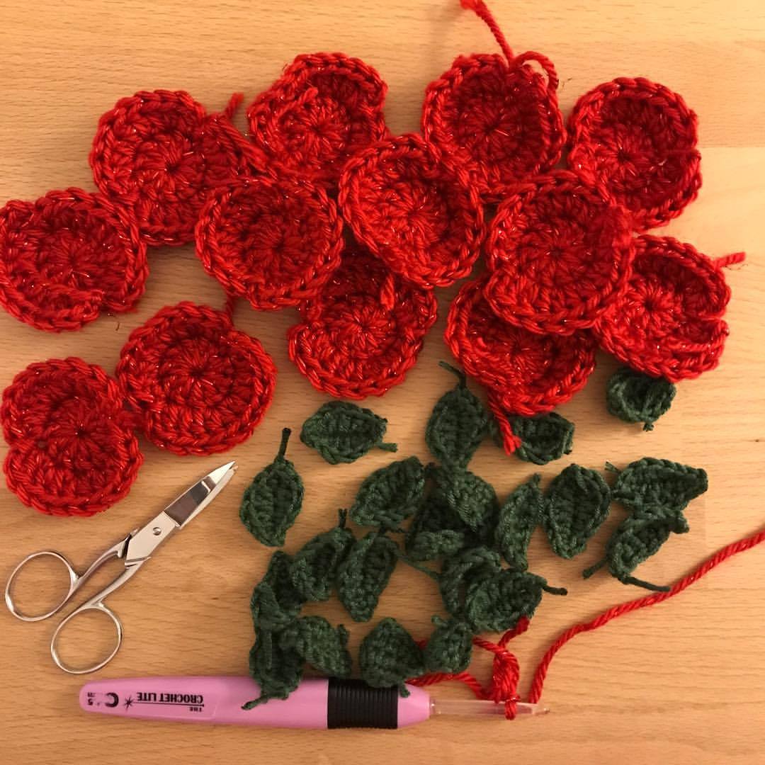 Handmade Crocheted Remembrance Poppy Brooch